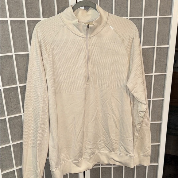LULULEMON TEXTURED DOUBLE KNIT COTTON HALF-ZIP SWEATSHIRT💥